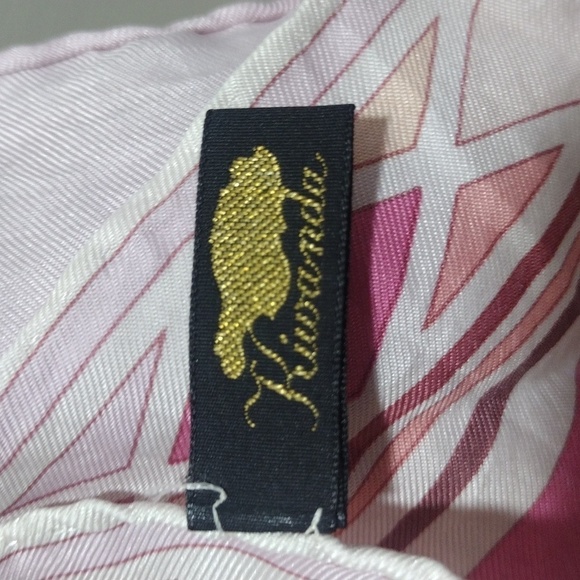 Kiwanda Colorful Pink Design Small Scarf, Bandana, Square, Wrap 17x17 inches - Picture 8 of 9